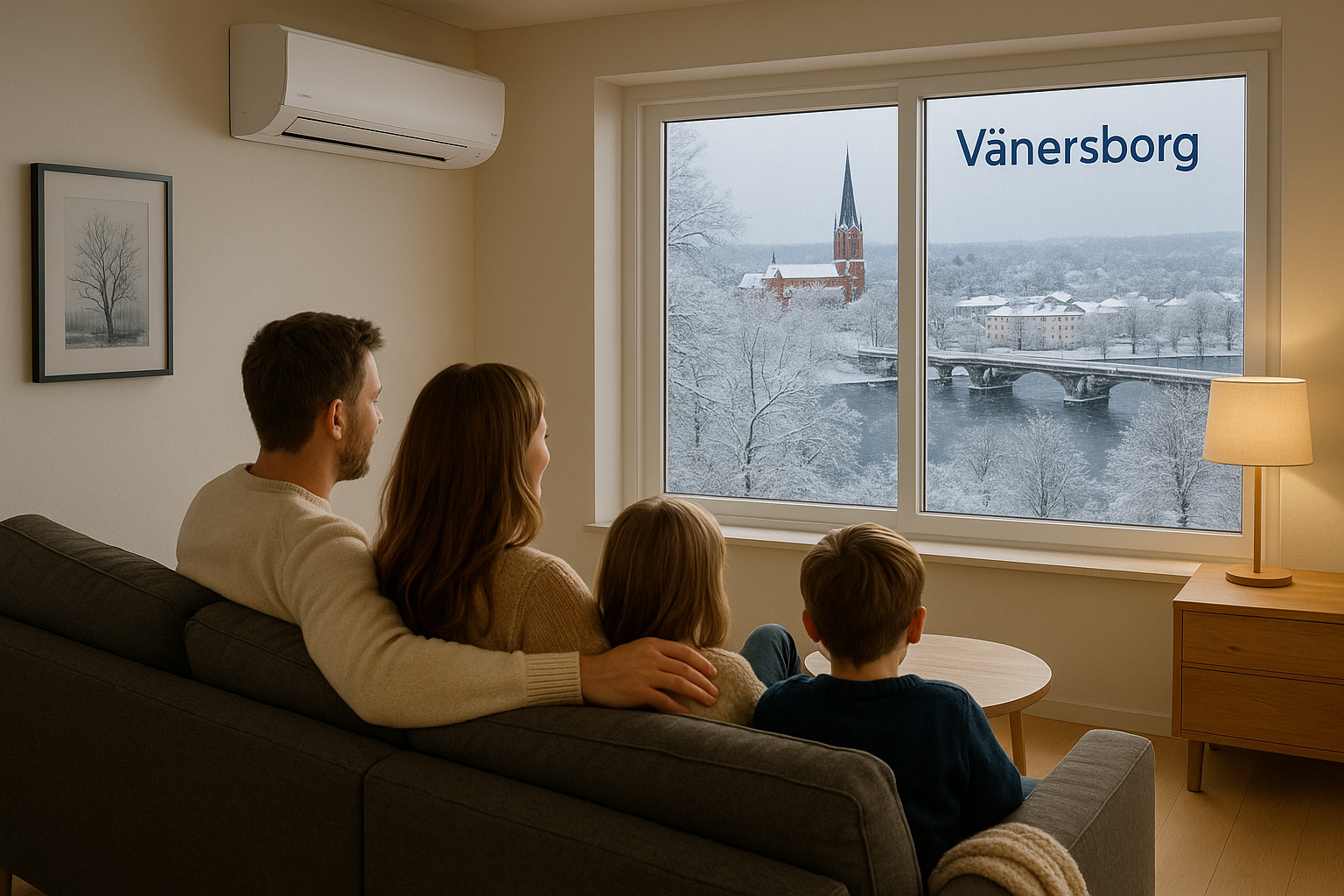 Familj med luftvärmepump i vänersborg
